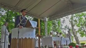 Szabadtéri szentmise a bősi Kálvárián